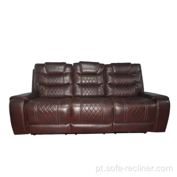 Sofá de reclinação elétrica de couro de alta qualidade